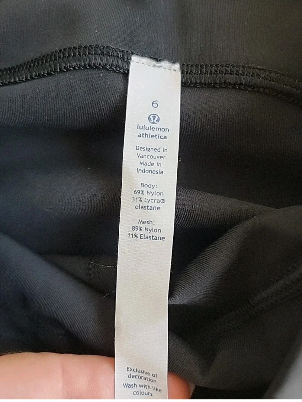 Lululemon Train Times Crop Tight Black Mesh Side Sz 6
